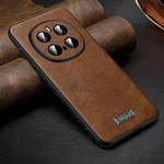 For Honor Magic7 Pro SULADA Shockproof TPU Hybrid Handmade Leather Phone Case(Brown)