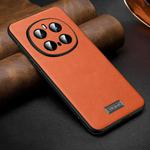 For Honor Magic7 Pro SULADA Shockproof TPU Hybrid Handmade Leather Phone Case(Orange)