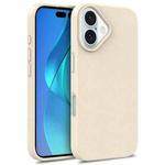 For iPhone 16 Plus Wheat Straw TPU Phone Case(White)