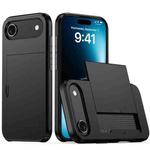 For iPhone 17 Air Shockproof Armor Phone Case with Card Slot(Black)