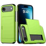 For iPhone 17 Air Shockproof Armor Phone Case with Card Slot(Green)