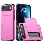 For iPhone 17 Air Shockproof Armor Phone Case with Card Slot(Rose Red)