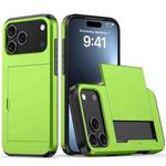 For iPhone 17 Pro Max Shockproof Armor Phone Case with Card Slot(Green)