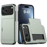 For iPhone 17 Pro Max Shockproof Armor Phone Case with Card Slot(Dark Green)