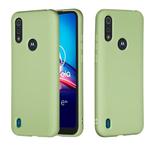 For Motorola Moto E6s (2020) Pure Color Liquid Silicone Shockproof Full Coverage Protective Case(Green)