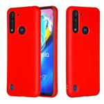 For Motorola Moto G8 Power Pure Color Liquid Silicone Shockproof Full Coverage Protective Case(Red)