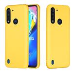 For Motorola Moto G8 Power Pure Color Liquid Silicone Shockproof Full Coverage Protective Case(Yellow)