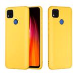 For Xiaomi Redmi 9C Pure Color Liquid Silicone Shockproof Full Coverage Protective Case(Yellow)