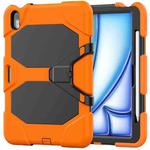 For iPad Air 11 2024 Colorful Silicone Heavy Duty Hybrid PC Tablet Case(Orange)