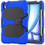 For iPad Air 11 2024 Colorful Silicone Heavy Duty Hybrid PC Tablet Case(Dark Blue)