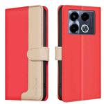 For Infinix Note 40 4G Color Matching RFID Anti-theft Leather Phone Case(Red)