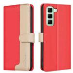 For Infinix Hot 50 5G Color Matching RFID Anti-theft Leather Phone Case(Red)