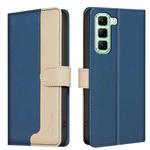 For Infinix Hot 50 5G Color Matching RFID Anti-theft Leather Phone Case(Blue)