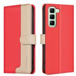 For Infinix Hot 50 4G Color Matching RFID Anti-theft Leather Phone Case(Red)