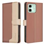 For Infinix Smart 9 / Hot 50i Color Matching RFID Anti-theft Leather Phone Case(Brown)