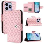 For ZTE Blade V60 / Axon 60 4G Rhombic Texture Flip Leather Phone Case with Lanyard(Pink)