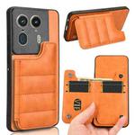 For Motorola Edge 50 Ultra / X50 Ultra Cow Pattern Sewing Card Bag Phone Case(Orange)