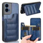 For Motorola Moto G45 5G Cow Pattern Sewing Card Bag Phone Case(Blue)