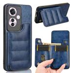 For OPPO Reno11 A JP Version Cow Pattern Sewing Card Bag Phone Case(Blue)