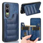 For OPPO K12x Cow Pattern Sewing Card Bag Phone Case(Blue)