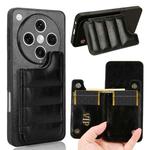 For OPPO Find X8 Pro Cow Pattern Sewing Card Bag Phone Case(Black)