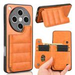 For OPPO Find X8 Pro Cow Pattern Sewing Card Bag Phone Case(Orange)