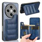 For OPPO Find X8 Pro Cow Pattern Sewing Card Bag Phone Case(Blue)