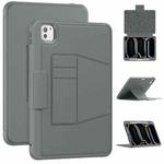 For iPad Pro 11 2024 Smart B Magnetic Holder Leather Tablet Case(Grey)