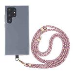 6mm Gold Buckle Adjustable Mobile Phone Anti-lost Long Lanyard(Rose Red Yellow)