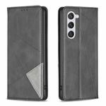 For Samsung Galaxy S25 5G Rhombus Texture Magnetic Leather Phone Case(Black)