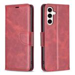 For Samsung Galaxy S24 FE 5G Lambskin Texture Pure Color Flip Leather Phone Case(Red)