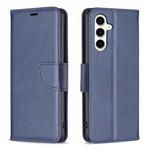 For Samsung Galaxy S24 FE 5G Lambskin Texture Pure Color Flip Leather Phone Case(Blue)