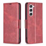 For Samsung Galaxy S25 5G Lambskin Texture Pure Color Flip Leather Phone Case(Red)