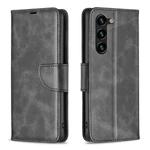 For Samsung Galaxy S25+ 5G Lambskin Texture Pure Color Flip Leather Phone Case(Black)