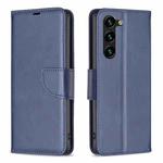 For Samsung Galaxy S25+ 5G Lambskin Texture Pure Color Flip Leather Phone Case(Blue)