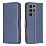 For Samsung Galaxy S25 Ultra 5G Lambskin Texture Pure Color Flip Leather Phone Case(Blue)