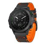 For Garmin Fenix 7 22mm Dot Hole Silicone Leather Quick Release Watch Band(Black Orange)