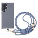 6mm Dual Buckle Adjustable Mobile Phone Anti-lost Long Lanyard(Grey Blue)
