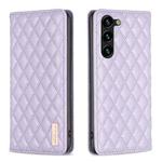 For Samsung Galaxy S25+ 5G Diamond Lattice Magnetic Leather Flip Phone Case(Purple)