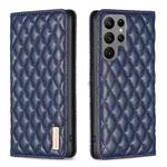 For Samsung Galaxy S25 Ultra 5G Diamond Lattice Magnetic Leather Flip Phone Case(Blue)
