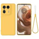 For Motorola Edge 50 Ultra Solid Color Liquid Silicone Dropproof Full Coverage Phone Case(Yellow)