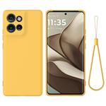 For Motorola Edge 50 Neo / Moto S50 Solid Color Liquid Silicone Dropproof Full Coverage Phone Case(Yellow)