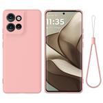For Motorola Edge 50 Neo / Moto S50 Solid Color Liquid Silicone Dropproof Full Coverage Phone Case(Pink)