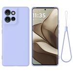 For Motorola Edge 50 Neo / Moto S50 Solid Color Liquid Silicone Dropproof Full Coverage Phone Case(Purple)