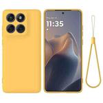 For Motorola Edge 60 Fusion Solid Color Liquid Silicone Dropproof Full Coverage Phone Case(Yellow)