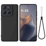 For Motorola Edge 60 Fusion Solid Color Liquid Silicone Dropproof Full Coverage Phone Case(Black)