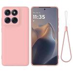 For Motorola Edge 60 Fusion Solid Color Liquid Silicone Dropproof Full Coverage Phone Case(Pink)