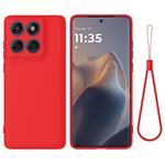 For Motorola Edge 60s Solid Color Liquid Silicone Dropproof Full Coverage Phone Case(Red)