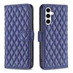 For Samsung Galaxy S24 FE 5G Diamond Lattice Wallet Flip Leather Phone Case(Blue)