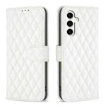 For Samsung Galaxy S24 FE 5G Diamond Lattice Wallet Flip Leather Phone Case(White)